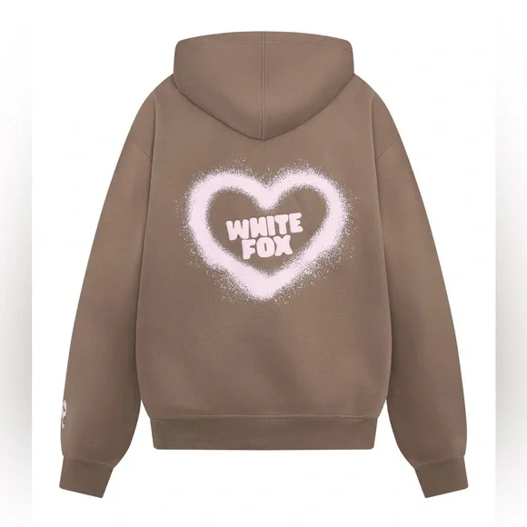 White Fox 11th Street City Girl At Heart Oversized Hoodie Cinnamon Bun Pink S/M - Picture 1 of 3